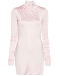 ANDAMANE - Kleedjes ,Roze ,Roze Openback Mini Jurk - Lyst