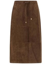 Max Mara - Rokken ,Bruin ,Leer S Smm Gazza Midi Rok - Lyst