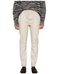 10Days - Broeken ,Leer Cropped Jogger Broek Met Faux Leren Look - Lyst