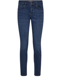 Mos Mosh - Slim-fit high rise jeans blu con ricamo - Lyst