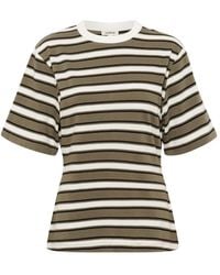 Soaked In Luxury - Gestreiftes Coreen Tee Top Grape Leaf - Lyst