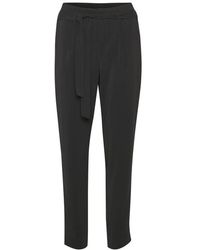 Saint Tropez - Schwarze Hose mit lockerer Passform und Taillengürtel - Lyst