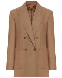 Max Mara - Jassen ,Bruin ,Bruine Leren Jassen Voor Vrouwen - Lyst