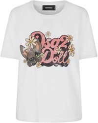 DSquared² - Weiße hilde doll easy fit tee - Lyst