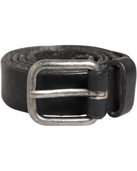 Daniele Alessandrini - Accessoires ,Zwart ,Leer Leren Riem Met Metalen Gesp - Lyst