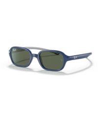 Ray-Ban - Accessoires ,Blauw ,Klassieke Zonnebril Met Zwart Montuur - Lyst