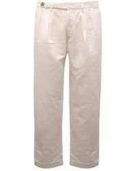 Michael Coal - Comfort Fit Katoen/Linnen Broek - Lyst