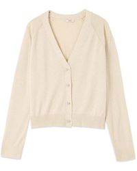 Oltre - Truien & Vesten ,Geel ,Nylon Korte Lurex Cardigan - Lyst