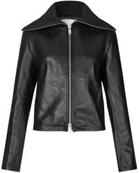 Samsøe & Samsøe - Jassen ,Zwart ,Leer Sashira Jacket 15823 W - Lyst
