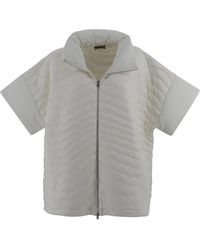Herno - Jassen ,Wit ,Gewatteerde Witte Poncho Jas - Lyst