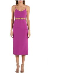 Patrizia Pepe - Kleedjes ,Paars ,Sensuele Lingerie Cut-Out Jurk - Lyst