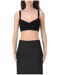 Patrizia Pepe - Schwarzes Ärmelloses Top Eleganter Stil - Lyst