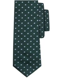 Brooks Brothers - Accessoires ,Groen ,Micro Floral Zijden Stropdas - Lyst