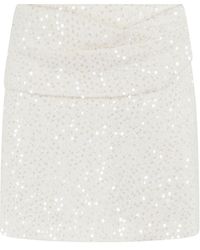 IRO - Rokken ,Wit ,Pailletten Ivoor Pailletten Bouclè Draped Jurk - Lyst