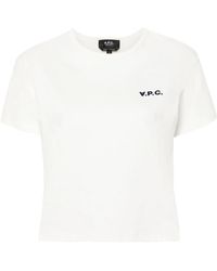 A.P.C. - Tops ,Wit ,Katoen Boxy Petit Vpc T-Shirt - Lyst