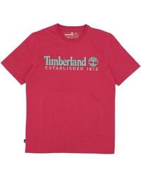 Timberland - Tops ,Rood ,Katoen Vintage Est 1973 Tee - Lyst