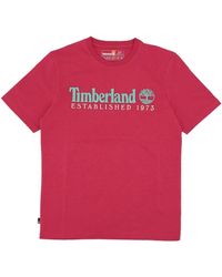 Timberland - Tops ,Rood ,Katoen Vintage Est 1973 Tee - Lyst