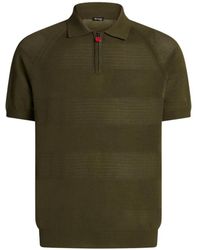 Kiton - Polo Met Korte Mouwen En Rits - Lyst