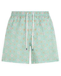 Fedeli - Badmode ,Groen ,Polyester Zwemshorts Met Bloemenprint - Lyst