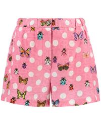 Versace - Korte Broeken ,Roze ,Heritage Butterflies & Ladybugs Polka Dot Short Shorts - Lyst