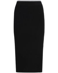 Pinko - Nuova Guinea Ribgebreide Midi-Rok - Lyst