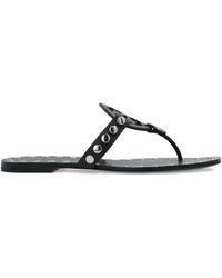 Tory Burch - Studded Miller Leren Platte Sandalen - Lyst
