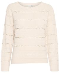 Ichi - Femininer strickpullover mit bootsausschnitt - Lyst