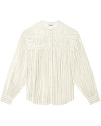 Isabel Marant - Blusa de algodón plisada - mangas largas - Lyst