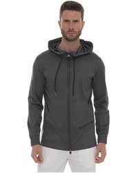 Kiton - Hoodie Met Rits Van Katoen - Lyst