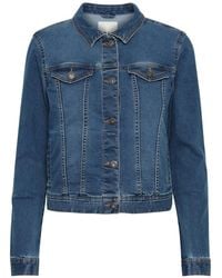 Ichi - Denim Jacke Gewaschen Med. Blau - Lyst