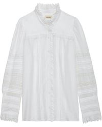 Zadig & Voltaire - Trevy tomboy camicia nera blusa in cotone - Lyst