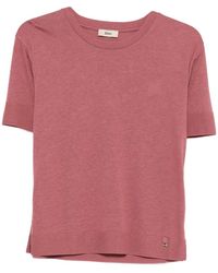 Herno - Tops ,Roze ,Katoen Glam Knit Effect T-Shirt - Lyst