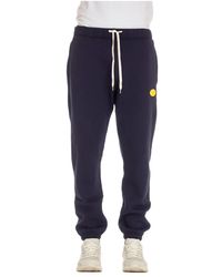 Autry - Broeken ,Blauw ,Katoen Trainingsbroeken Met Elastische Tailleband - Lyst