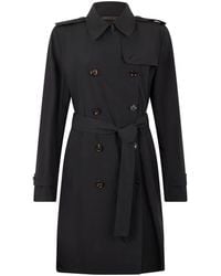 Moorer - Jassen ,Zwart ,Polyester Avignon Trench Met Ceintuur - Lyst