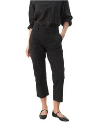 Part Two - Broeken ,Zwart ,Blauwe Grafiet Cropped Straight-Leg Broek - Lyst