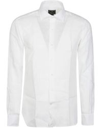 Orian - Overhemden ,Wit ,Leer Long Sleeve Slim Shirt - Lyst