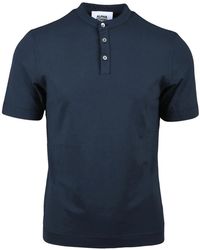 Alpha Studio - Tops ,Blauw ,Katoen Serafino T-Shirt - Lyst