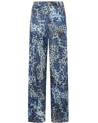 Roberto Cavalli - Broeken ,Veelkleurig ,Denim Denim Jeans Met Jaguar Skin Print - Lyst