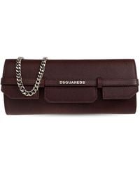 DSquared² - Tassen ,Rood ,Leer Twin Leather Clutch - Lyst