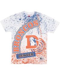 Mitchell & Ness - Tops ,Veelkleurig ,Katoen Denver Broncos Logo T-Shirt - Lyst