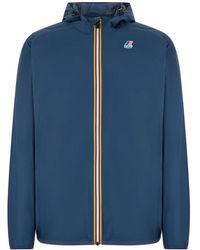 K-Way - Jassen ,Blauw ,Nylon Claude Short Jacket - Lyst