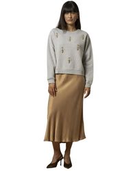 Kocca - Hoodies & Sweatvesten ,Grijs ,Sweatshirt Met Juwelen En Lange Mouwen - Lyst