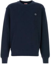 KENZO - Hoodies & Sweatvesten ,Blauw ,Katoen Boke Flower Embroidered Sweatshirt - Lyst