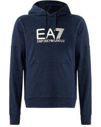 EA7 - Logo Series Hooded Sweatshirt - Lyst