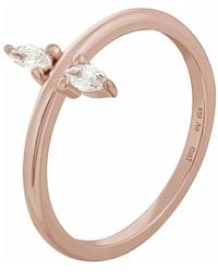Caï - 925 Silber Roségold Ring Mit Zirkonia - Lyst