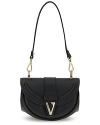 Versace - Tassen ,Zwart ,Leer Iconische Virtus Kleine Schoudertas - Lyst