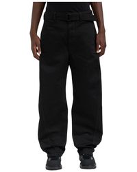 Lemaire - Jeans ,Zwart ,Katoen Twisted Belted Pants - Lyst