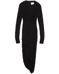 Isabel Marant - Zwarte Gedrapeerde Jurk Met Geplooide Details - Lyst