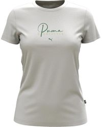 PUMA - Weiße t-shirt mit logo-print - Lyst