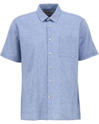 Barbour - Overhemden ,Blauw ,Katoen Nelson S/S Summer Fit Shirt - Lyst